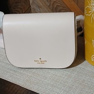 Kate Spade Powdered Sugar Madison  Saffiano Flap Crossbody Bag.